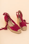 Zapatos Esparto Fucsia Cuña Alta