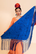 Mantón Azul Bordado Azul
